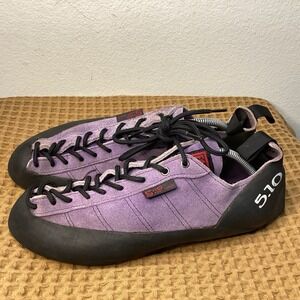 5.10 Climbing Shoes Mens Sz 13.5 Leather Stealth Rock Vintage Outdoor Pro Purple